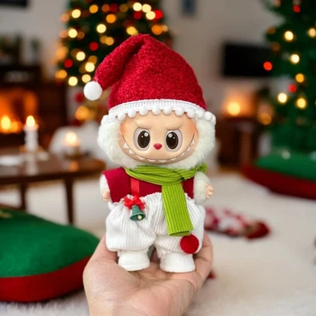Одежда лабубу, новогодний костюм лабубу, Labubu Santa костюм, Labubu одежда 17 см, K04
