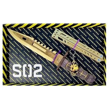 Сувенирные ножи Сувенир-Декор "Бабочка LEGACY & M-9 BAYONET GOLD" деревянные с брелоком