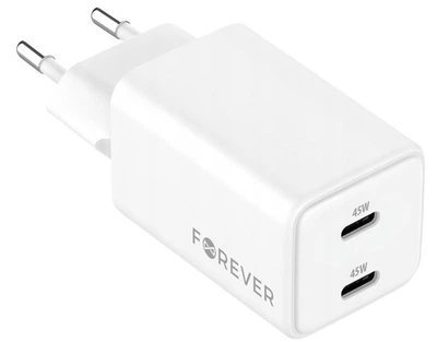 Ładowarka sieciowa Forever GaN PD TC-08-45CC 2x USB-C 45W White (5900495505576)