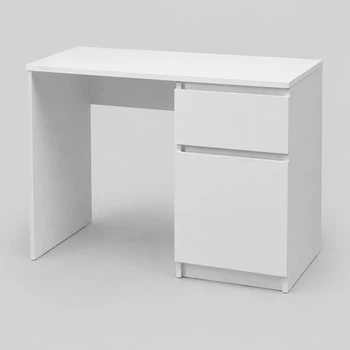Компьютерный стол для ПК 100×60×75,5 см, письменный, с тумбой справа и полками Белый (NS-18 Белый)