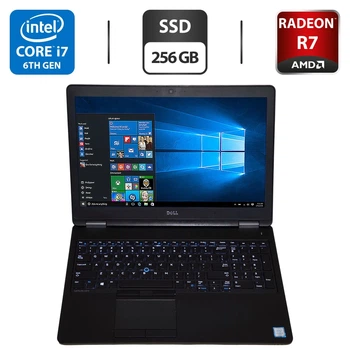 Ноутбук Dell Latitude E5570 / 15.6" (1920x1080) IPS / Intel Core i7-6600U (2 (4) ядра по 2.6 - 3.4 GHz) / 8 GB DDR4 / 256 GB SSD / AMD Radeon R7 M360, 2 GB GDDR5, 64-bit / WebCam б/у