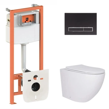 Набор Qtap Nest 4 в 1 подвесной унитаз Robin Ultra Quiet 520x365x365 + комплект установки QT13332381AW47503