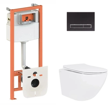 Набор Qtap Nest 4 в 1 подвесной унитаз Jay Ultra Quiet 520x360x320 + комплект установки QT07335175W48195