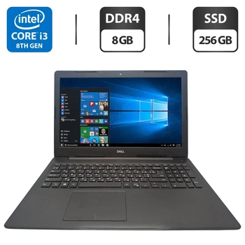 Ноутбук Dell Inspiron 3583 / 15.6" (1920x1080) TN / Intel Core i3-8145U (2 (4) ядра по 2.1 - 3.9 GHz) / 8 GB DDR4 / 256 GB SSD / Intel UHD Graphics 620 / WebCam б/у