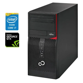 Игровой ПК Fujitsu Esprimo P410 E85+ Tower / Intel Core i7-2600 (4 (8) ядра по 3.4 - 3.8 GHz) / 16 GB DDR3 / 240 GB SSD + 1000 GB HDD / nVidia GeForce GTX 750 Ti, 2 GB GDDR5, 128-bit / DVD-ROM / Win 10 Pro + Кабель питания б/у