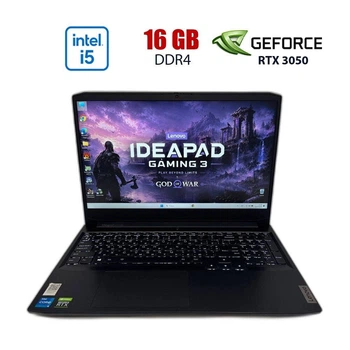 Игровой ноутбук Б-класс Lenovo IdeaPad Gaming 3 15IHU6 / 15.6" (1920x1080) IPS / Intel Core i5-11300H (4 (8) ядер по 2.6 - 4.4 GHz) / 16 GB DDR4 / 512 GB SSD / nVidia GeForce RTX 3050, 4 GB GDDR6, 128-bit / WebCam б/у