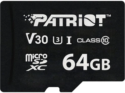 Карта памяти Patriot MicroSDXC 64GB UHS-I/U3 Class 10 VX R90/W80MB/s (PSF64GVX31MCX)