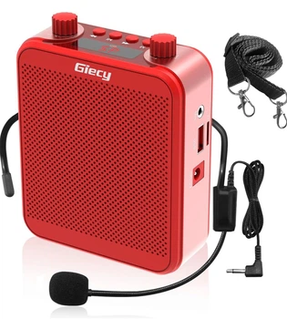 Портативный усилитель голоса Giecy G300 30 Вт с микрофоном, Bluetooth, красный