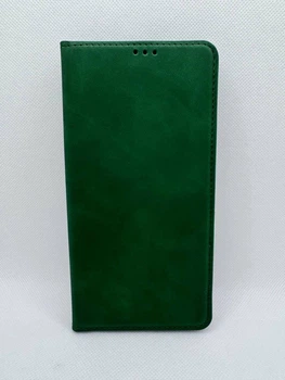 Чехол книжка Leather Premium для Xiaomi Poco F3 с защитой камеры Зелёный