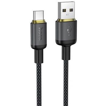 Кабель зарядки Hoco X128 USB to Type-C 3A 1 м з підтримкою швидкої зарядки та передачі даних Чорний