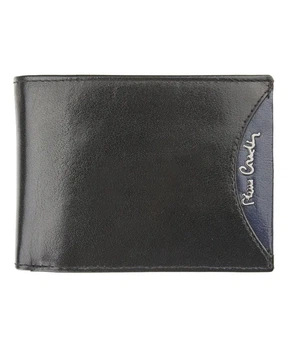 Чоловічий шкіряний гаманець Pierre Cardin TILAK29 8805 RFID чорний + синій