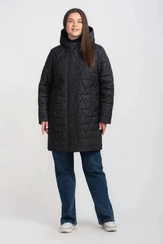Жіноча куртка демісезонна великого розміру UF-Fashion LAR -209 52 чорний