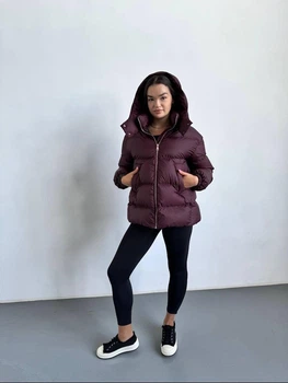 Женский пуховик зимний UF-fashion Tessa-ek 46-48 бургунди