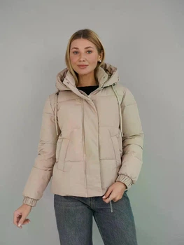 Куртка демісезонна жіноча з капюшоном UF-Fashion Теффи-KL бежевий XL