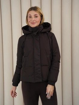 Демисезонная куртка женская с капюшоном UF-Fashion Теффи-KL коричневый XL