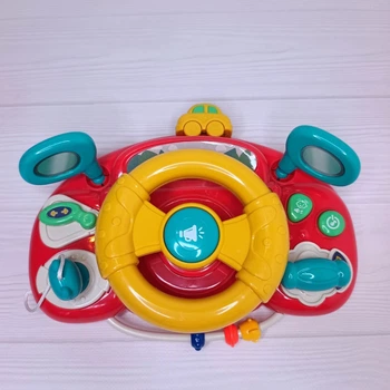 Іграшка на коляску WToys Кермо музичне з кріпленням з українським озвучуванням Червоний