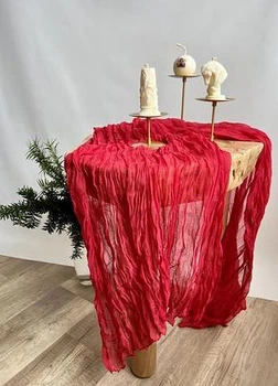 Ранер червоний, доріжка на стіл, жатка 40×270 см