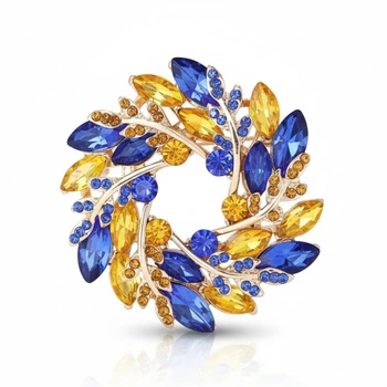 Брошь BROCHE бижутерия Венок из колосков разноцветная BRBF114442