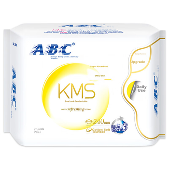 Набір ультратонких дихаючих гігієнічних прокладок ABC KMS Thin Healthy Formula для денного та нічного використання, продається JD, 9 упаковок, 62 штуки