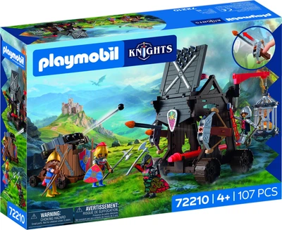 Klocki Playmobil Knights: Wieża szturmowa rycerzy herbu Smok 107 elementów 72210 (4008789722102)
