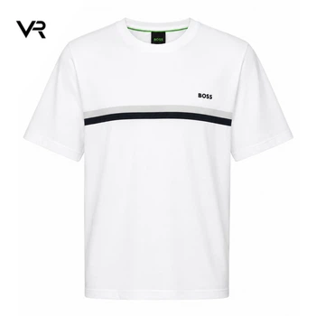 Чоловіча футболка BOSS Oversize M біла зі світловідбивною смугою та логотипом Premium Casual