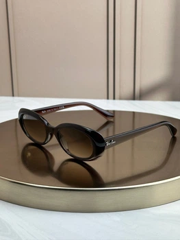 Солнцезащитные очки Ray-Ban RB4441D коричневые, коричневый градиент, овальные, женские, унисекс,
