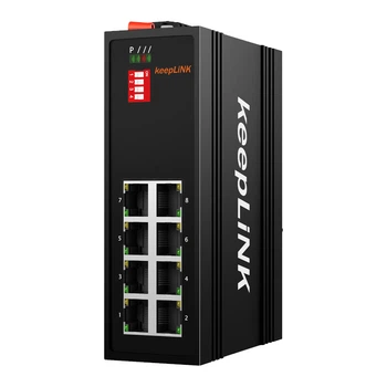 Промышленный коммутатор KeepLINK KP-9000-45-8TP 8-портовый 100 Мбит/с с PoE, на DIN-рейку, 48-58 В