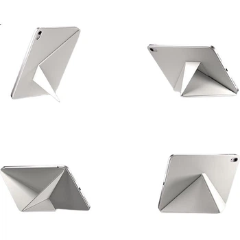 Чехол Zoyu для Apple iPad Mini 7/6 с магнитной застежкой, двусторонний, с регулировкой угла наклона, кремово-белый.