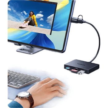 Кардридер UGREEN USB и Type-C 3.0 для карт NM, SD и TF, для телефонов, ПК и iPad