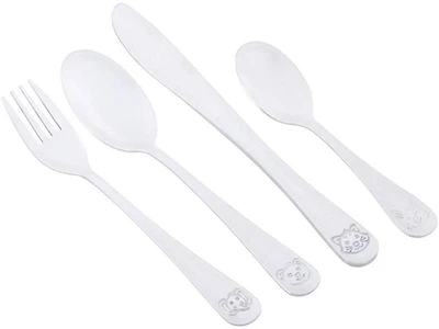 Набор детских столовых приборов Kamille "Animals" 4 предмета из нержавеющей стали для малышей