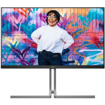 TFT 31.5" AOC , Nano IPS, UHD, 2xHDMI, DP, USB-C, RJ-45, USB-hub, HAS, Pivot, кол.,чорно-сріб (U32U3CV)