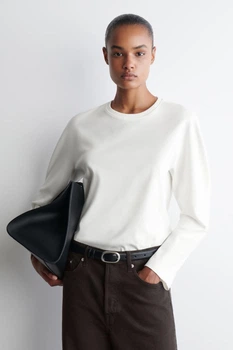 Лонгслів жіночий COS rounded jersey top 1293743002 М Молочний