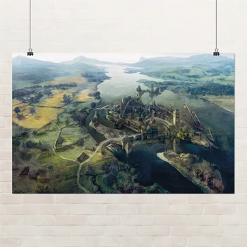 Постер Відьмак, замок Білий Міст, Темерія, Witcher, White Bridge, Temeria, декор кімнати геймера, A3 27×42 см (id2100)