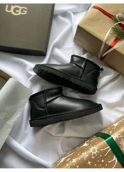 Чобітки зимові Ultra Mini Black Leather 39 (25см ) ( krsUG076)