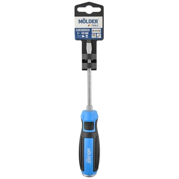 Викрутка шліцева, ударна з шестигранною опорою Molder, SL5x100mm (12шт/уп)