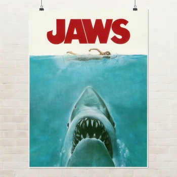 Постер Щелепи, Jaws (1975), акула, культове кіно, A3 40×30 см (id7342)