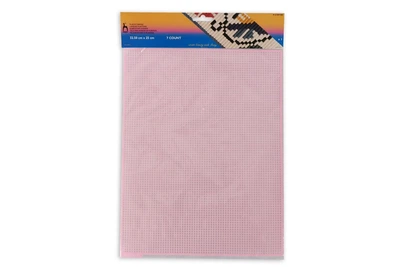Канва пластиковая Pony 7ct, 25*32.5см, розовая (61007/08)