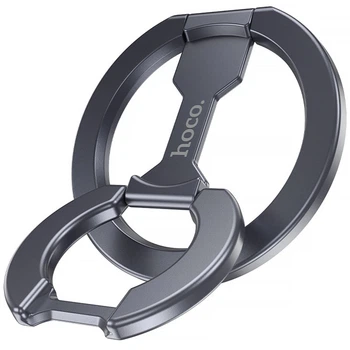 Магнитный держатель для телефона Hoco GH9 Double-ring Metal gray