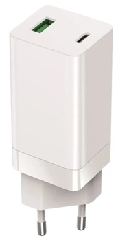 Ładowarka sieciowa Setty GAN PD+QC USB + USB-C 65W LSI-02 White (5900495987617)