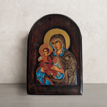 Писаная Корфская икона Пресвятой Богородицы (Керкира) 17,5×26 см