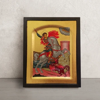 Писаная икона Святой Великомученик Георгий Победоносец 17×21 см