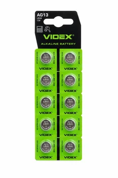 Батарейка "VIDEX" таблетка AG13 10 шт