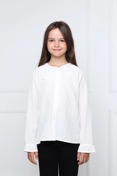Блуза з довгим рукавом для дівчаток 116 колір молочний YUKI ЦБ-00299289