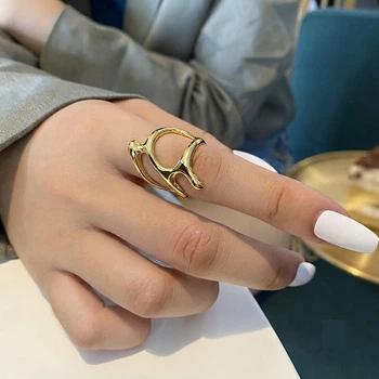 Каблучка "Рідкий метал" Honey Fashion Accessories золотистий (12-60)