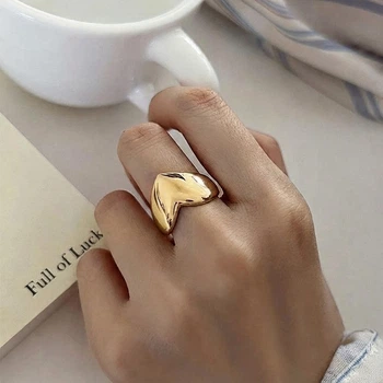 Каблучка у формі серця Honey Fashion Accessories золотистий (12-247)