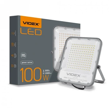 Прожектор светодиодный Videx 100 Вт уличный с алюминиевым корпусом IP65 13000 лм для качественного освещения территорий промышленных объектов фасадов зданий и больших открытых пространств мощный свет