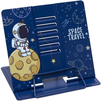 Подставка для книг металл, синяя 21*23см, "SPACE TRAVEL" LTS-8211--76258D