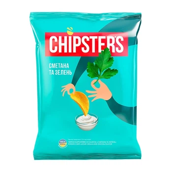 Чіпси Chipsters 100г сметана та зелень