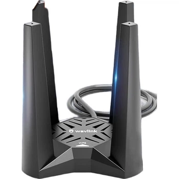 Wavlink дводіапазонний USB бездротовий мережевий адаптер Gigabit 1900M настільний комп'ютер ноутбук MAC зовнішній чотириантенний високошвидкісний настінний Wi-Fi приймач-передавач 693A5