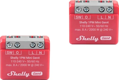 Zestaw inteligentnych przekaźników Shelly 1PM Mini Gen4 2 szt. (3800238070816)
